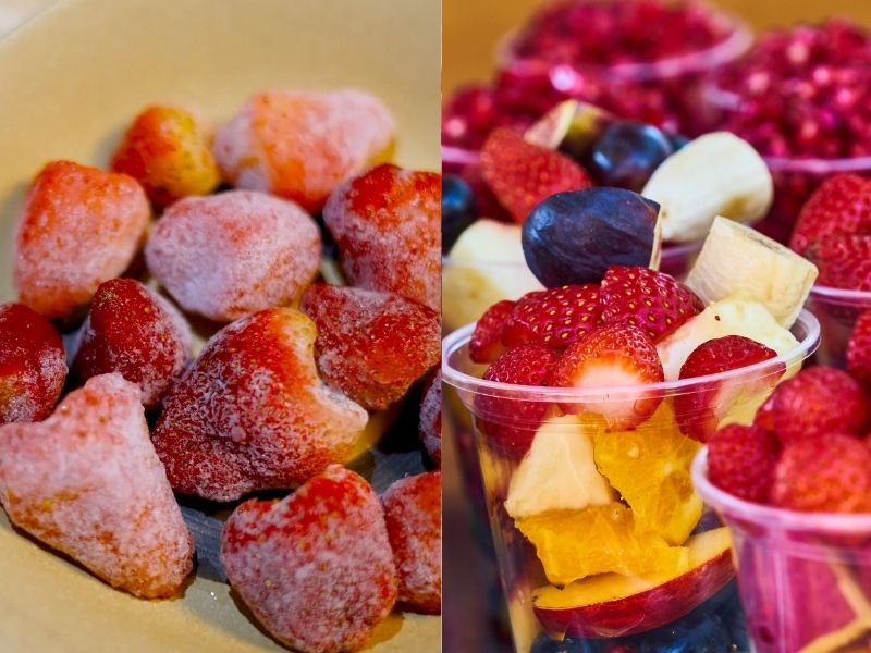slika poređenja zamrznutog i svežeg voća